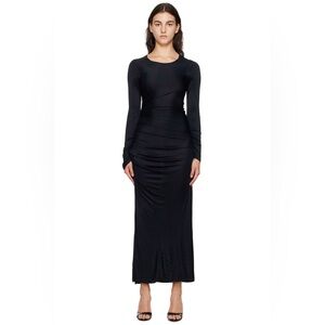 MSGM Black Crewneck Maxi Dress